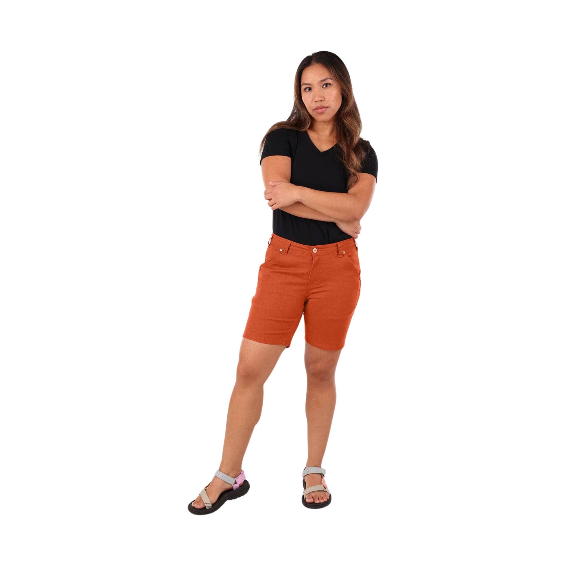Dovetail Women's Go To Stretch Canvas Short - Paprika by Lenny's Shoe & Apparel