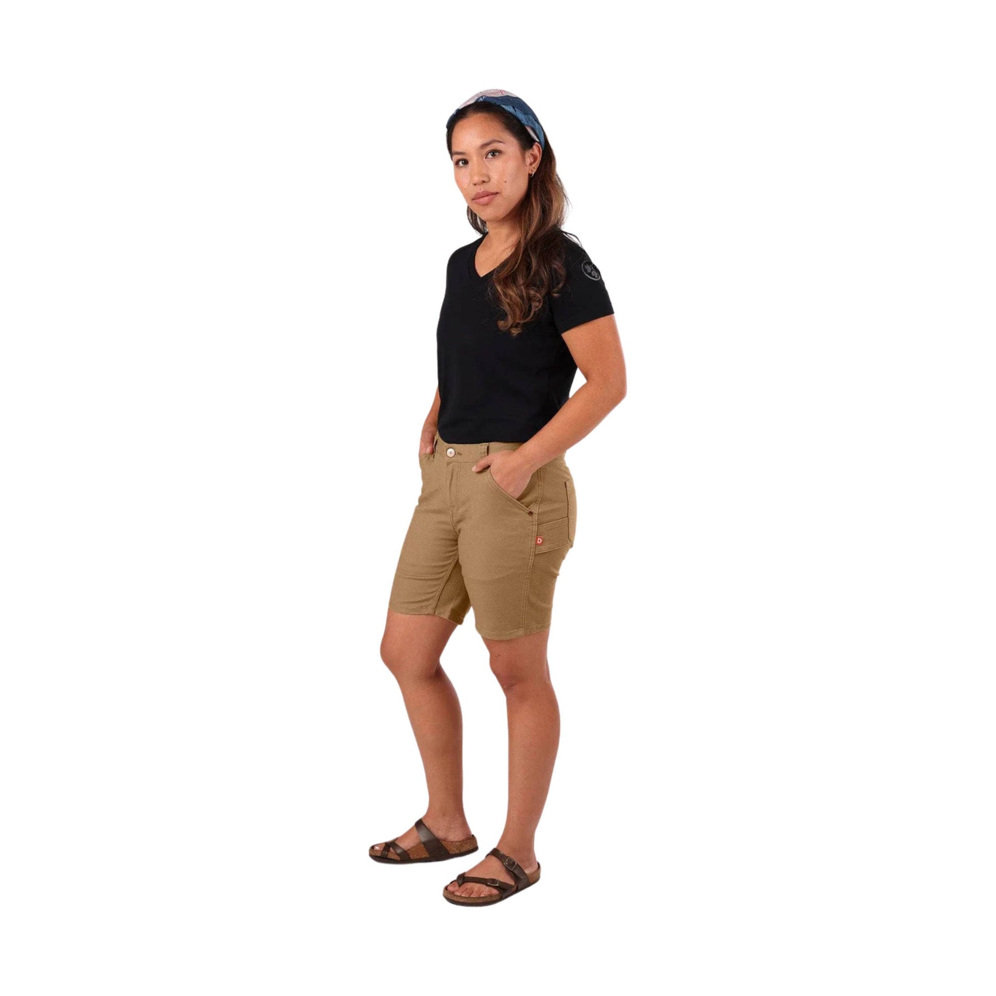 Dovetail Women's Go To Stretch Canvas Short - Sawdust Brown by Lenny's Shoe & Apparel