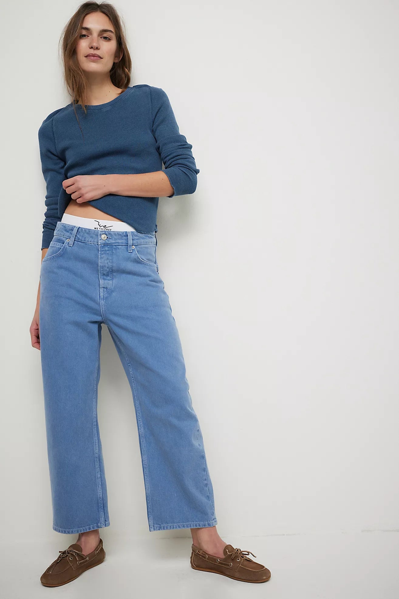 Free People Deep Trance Dropped Boyfriend Jeans by Harbour Thread