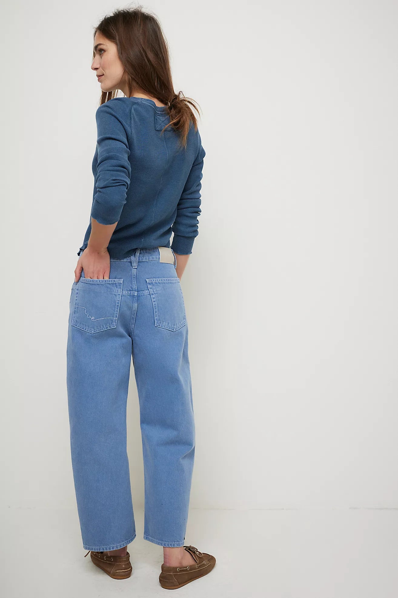 Free People Deep Trance Dropped Boyfriend Jeans by Harbour Thread