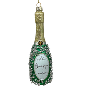 Champagne Bottle Glass Ornament