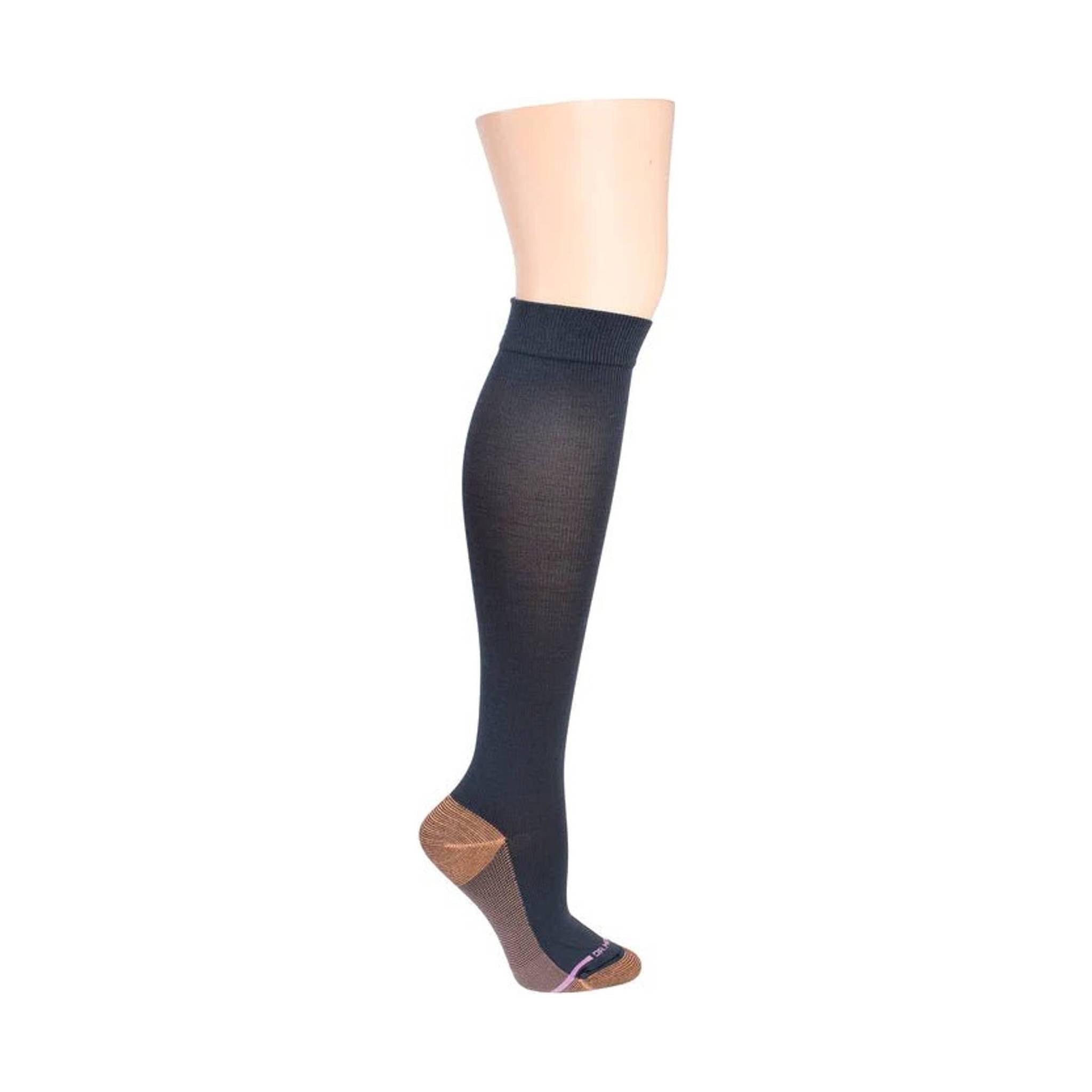 Dr. Motion Women's Copper Infused Compression Sock - Black/Grey by Lenny's Shoe & Apparel