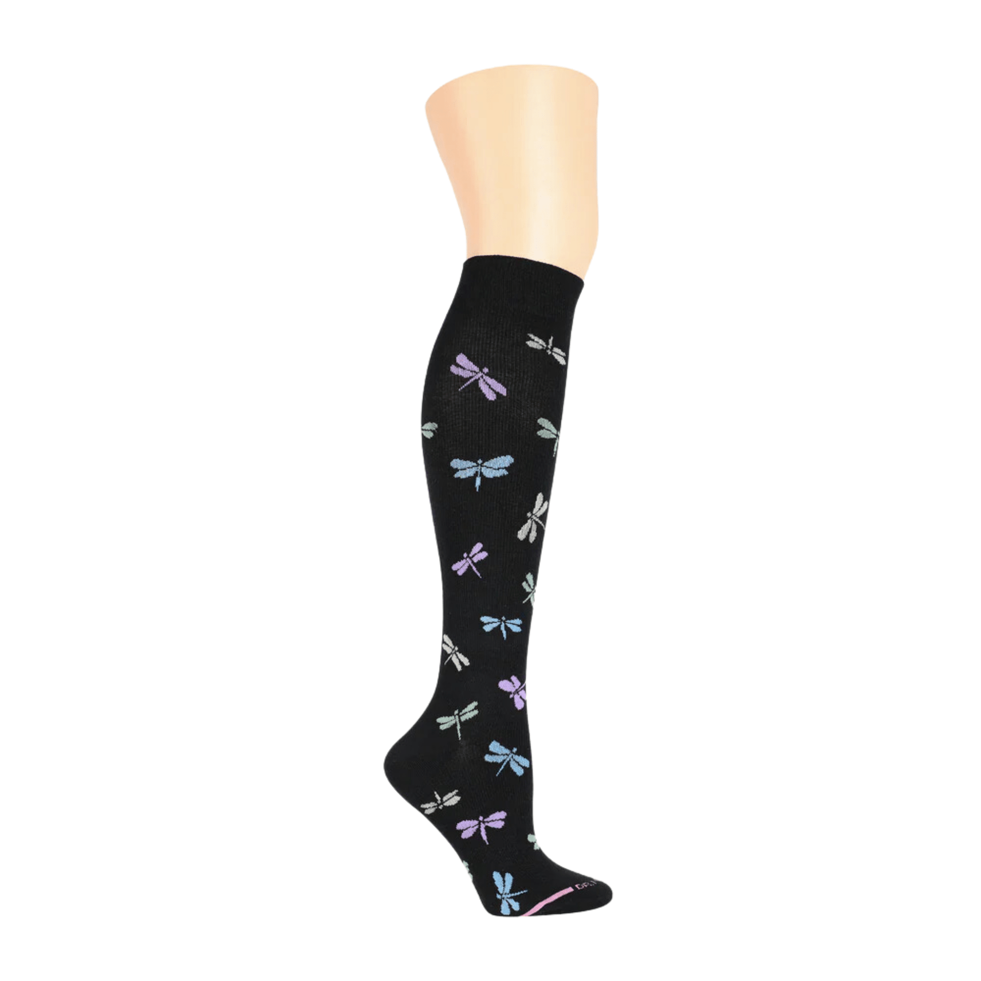Dr. Motion Women's Dragonfly Knee High Compression Socks - Black by Lenny's Shoe & Apparel