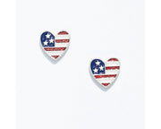 Patriotic Heart Earrings – American Flag Design