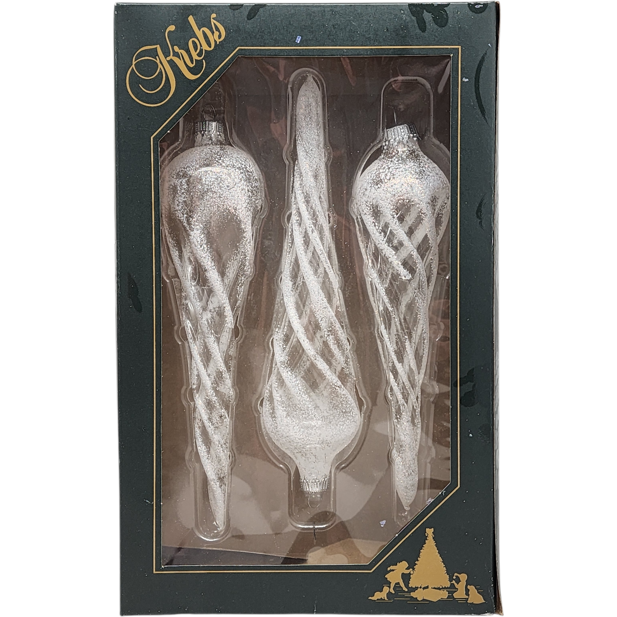 Krebs Value Glass Ornament 3 pack - Frosted Icicles