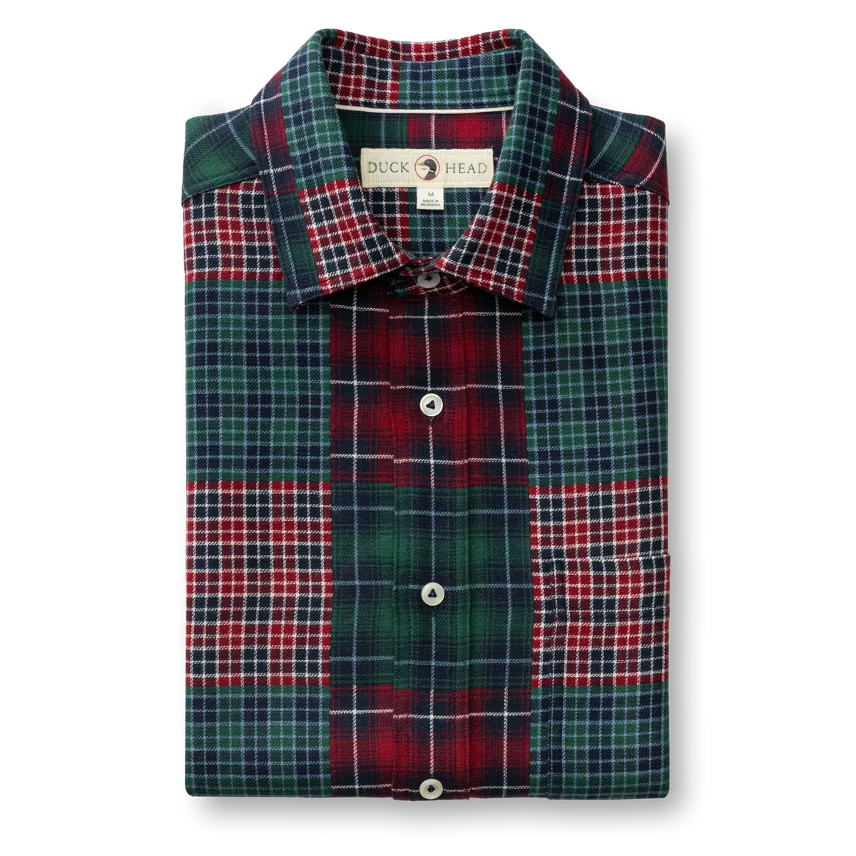 Duck Head Pierre Patchwork Cotton Flannel Sport Shirt