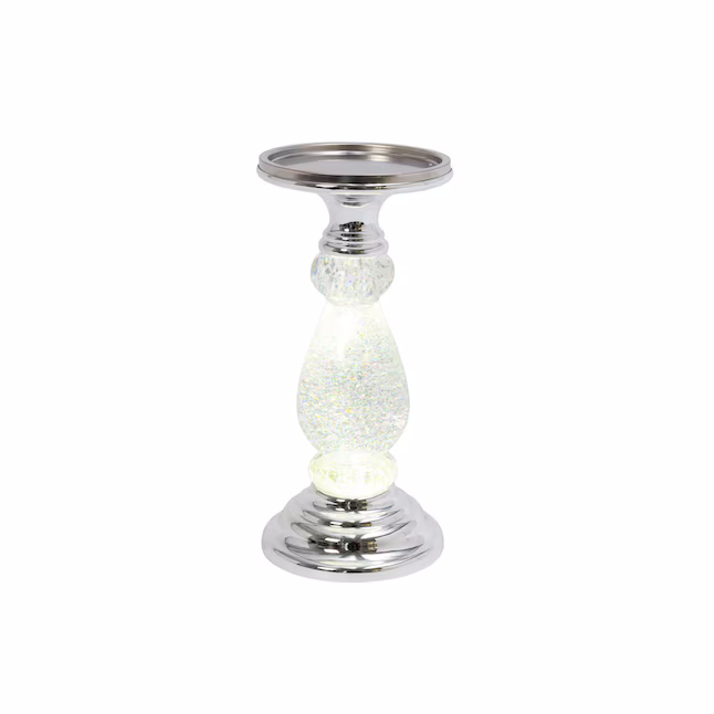 Lighted Spinning Waterglobe Candle Pedestal
