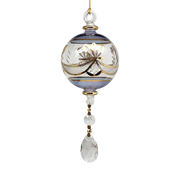 Special Etching Crystal Ball with Dangles Ornament - Blue
