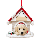 Ceramic Doghouse Ornament - Labrador - Yellow