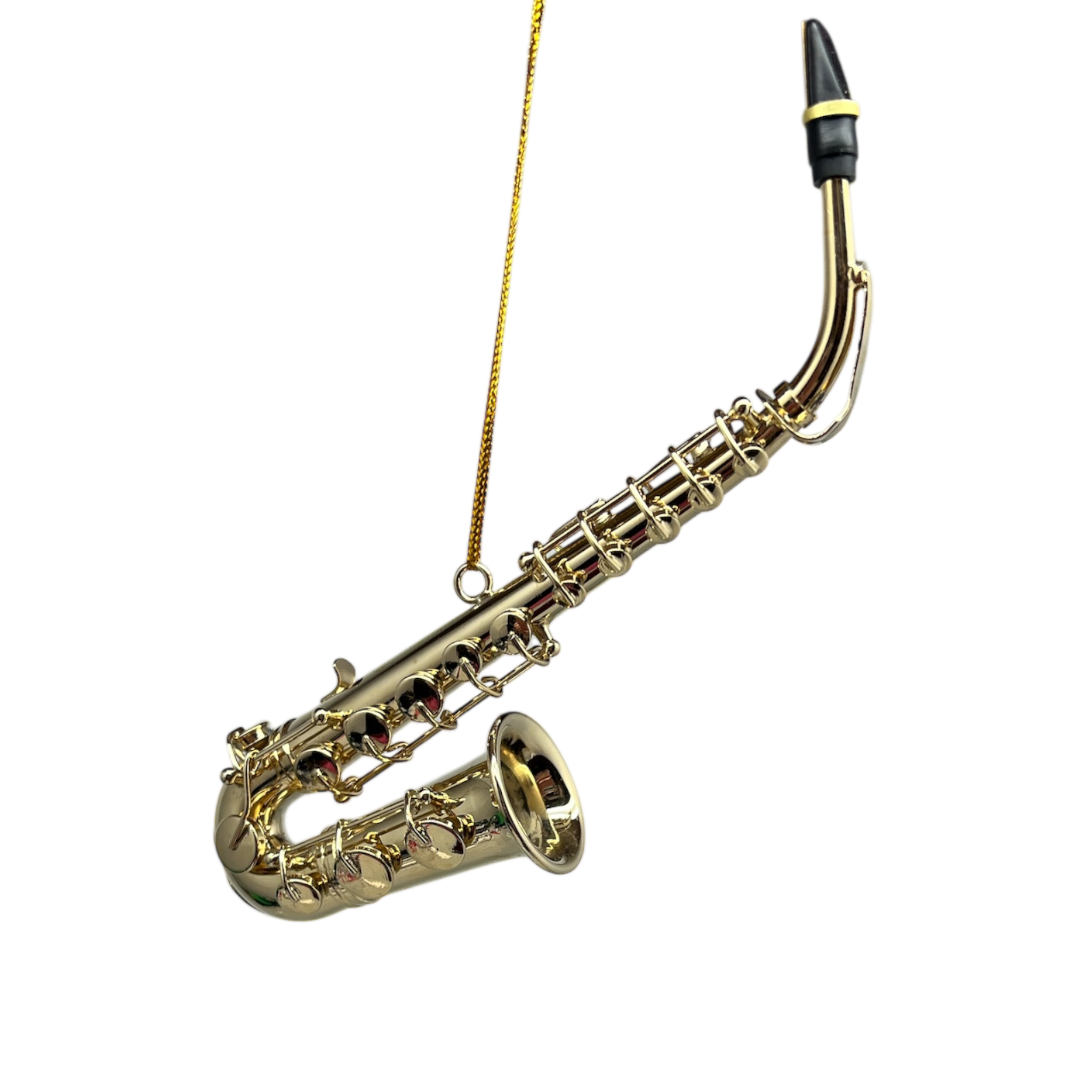 Brass Saxophone Ornament In A Case