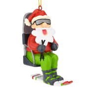 Santa Claus Skiing - Christmas Ornament