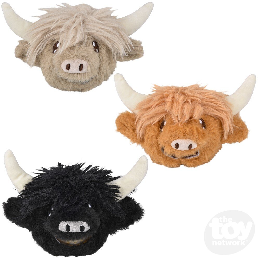 Squeezy Bead Plush Highland Cow 3" by Homeportonline