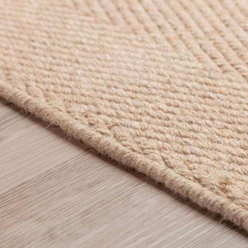 Monaco Herringbone Wool Rug Putty 2'3"X7'6" by Homeportonline