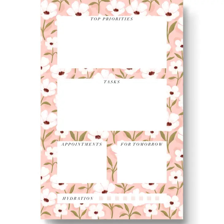 White Anemone Daily Planner Notepad by Wild Lark