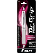 Pilot Dr. Grip PureWhite Ergonomic Retractable Ballpoint Pen  Medium Point  Black Ink  1 Count