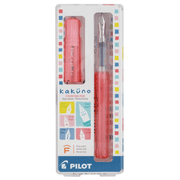 PILOT Kakuno Fountain Pen  Translucent Coral Barrel  Fine Point Nib