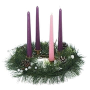 14 Inch Silver Advent Wreath With Pine