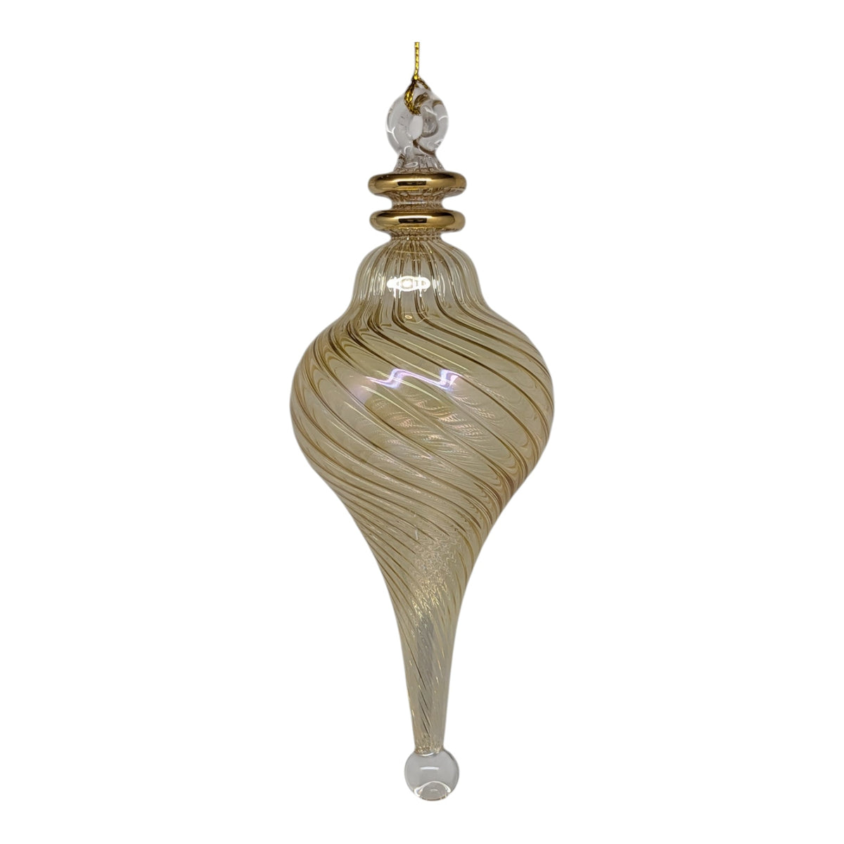 Amber Swirled Perfume Bottle Ornament