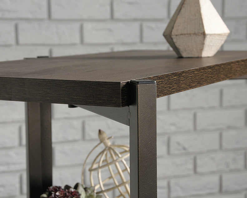 North Avenue Bookcase Corner Five Shelf Smoked Oak Finish by Homeportonline