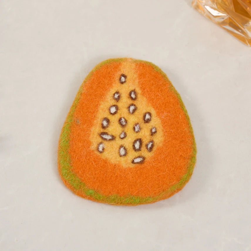 Handcrafted Wool Felt Fruits Coasters