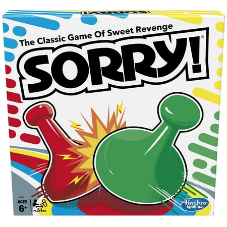 Sorry! Board Game for Kids  Classic Hasbro Board Game; Each Player Gets 4 Pawns for Kids Ages 6 and up