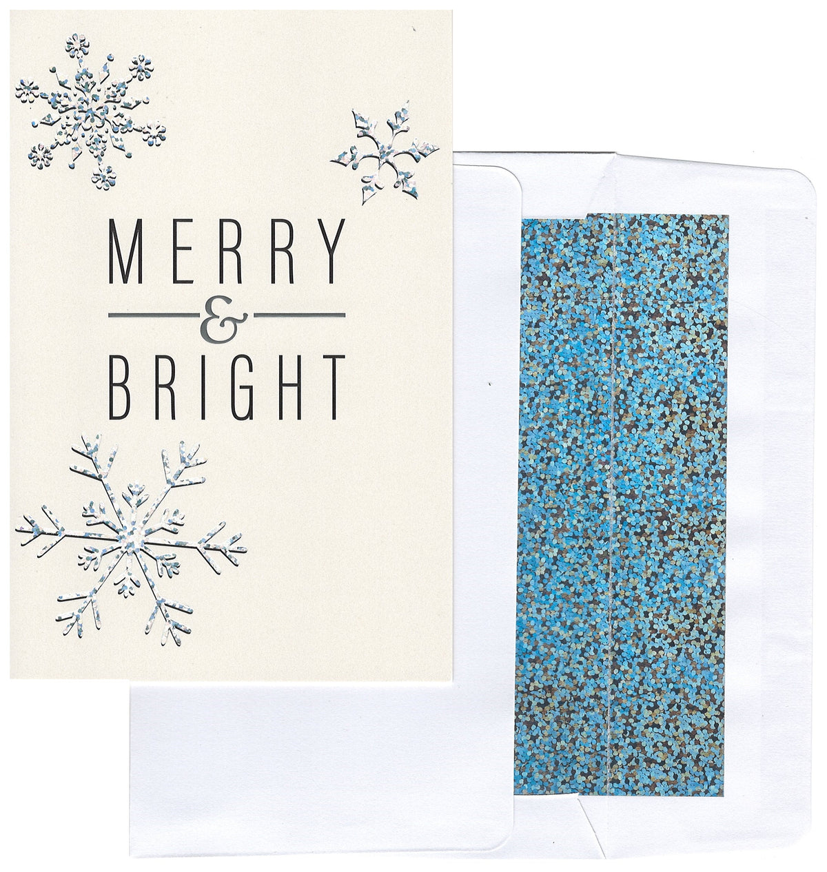Merry & Bright Iridescent Snowflake Embossed Card Collection