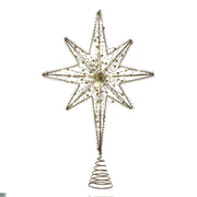 8-Point Gold Metal Star Treetop - 19.7 Inches