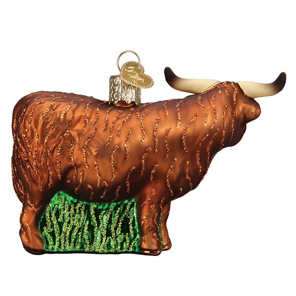 Highland Cow Glass Ornament