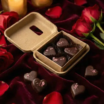 4 Salted Dark Chocolate Hearts with Vermont Maple Ganache