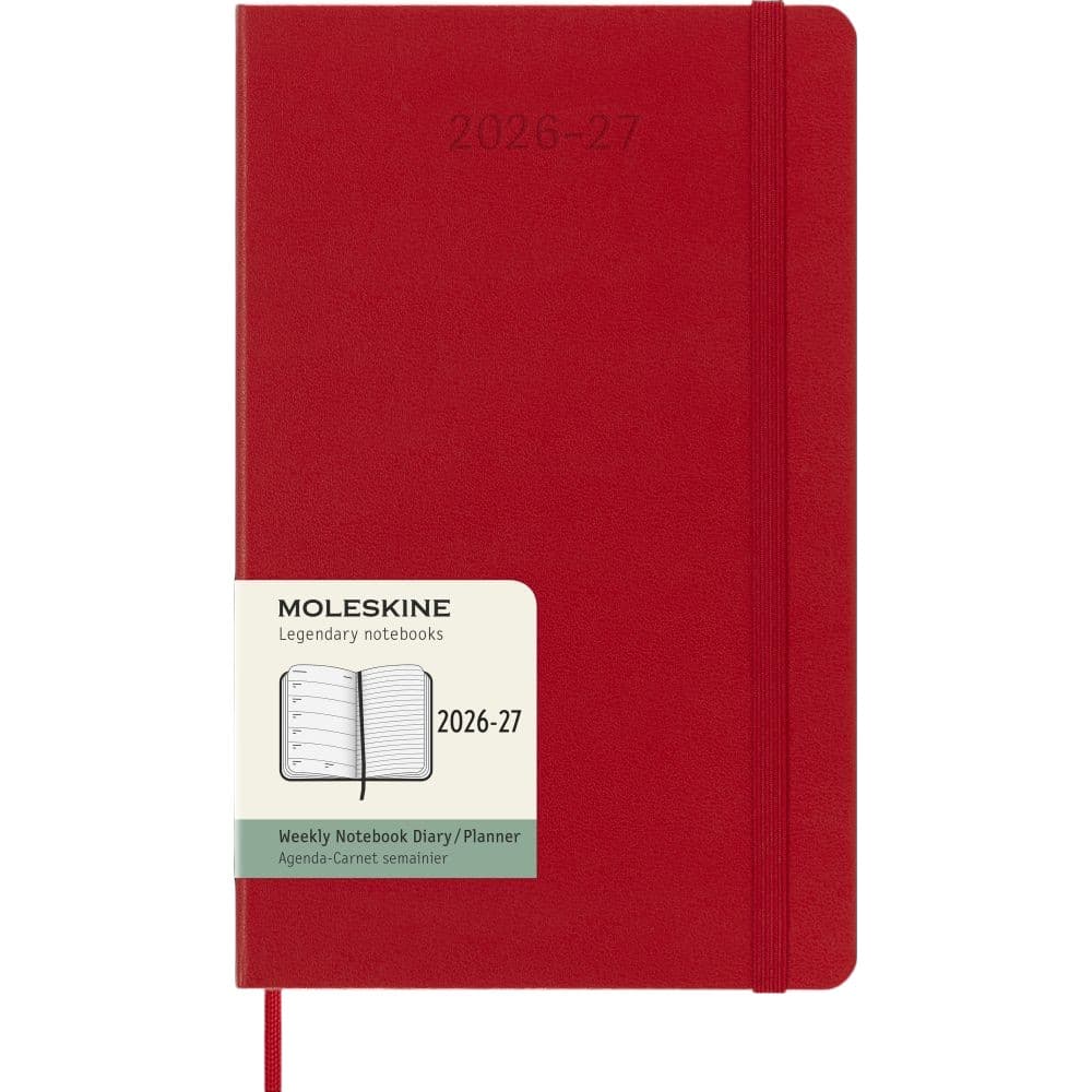 Moleskine Classic 18 Month 2026-2027 Weekly Planner, Hard Cover, Large (5 x 8.25), Scarlet Red, 208 pages