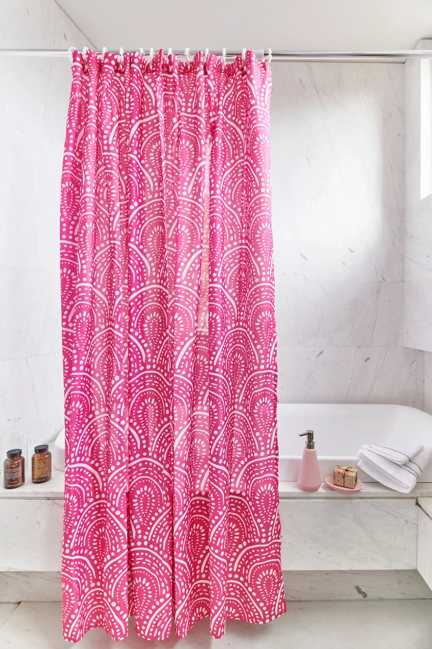Shower Curtain - Joy - Pink by Homeportonline