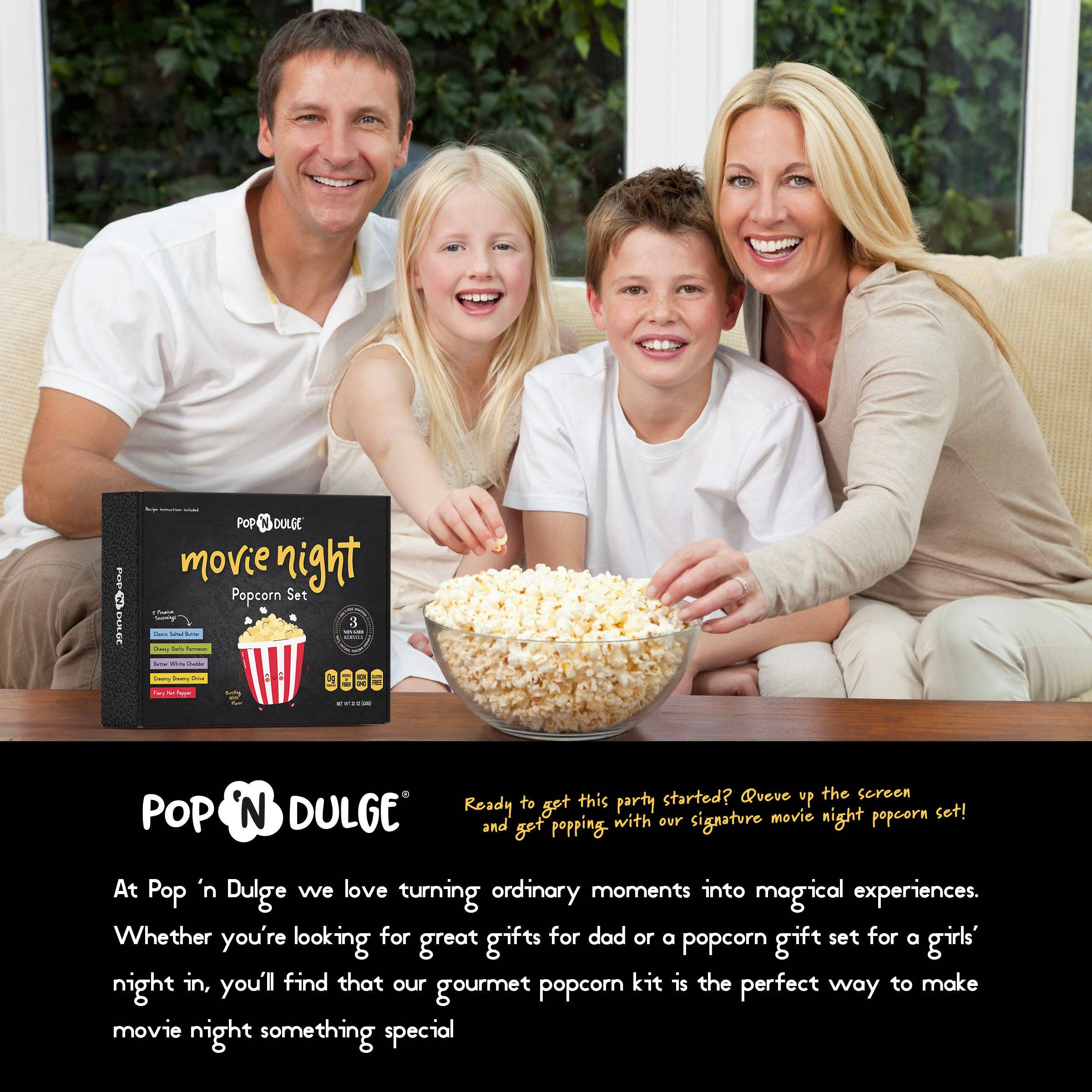 Pop 'N Dulge - Movie Night Gift Basket Popcorn Gift Set by SidePony Boutique