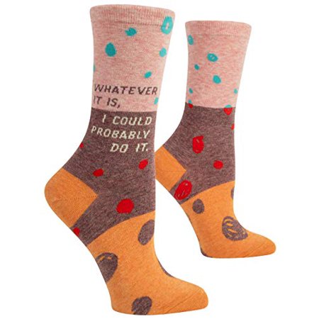 Blue Q Women's Crew Socks, Whatever It Is, I Could Probably Do It. (fits shoe size 5-10)
