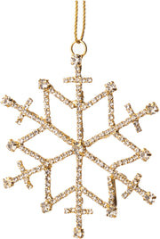 Ornament - Rhinestone Gold Snowflake by Homeportonline