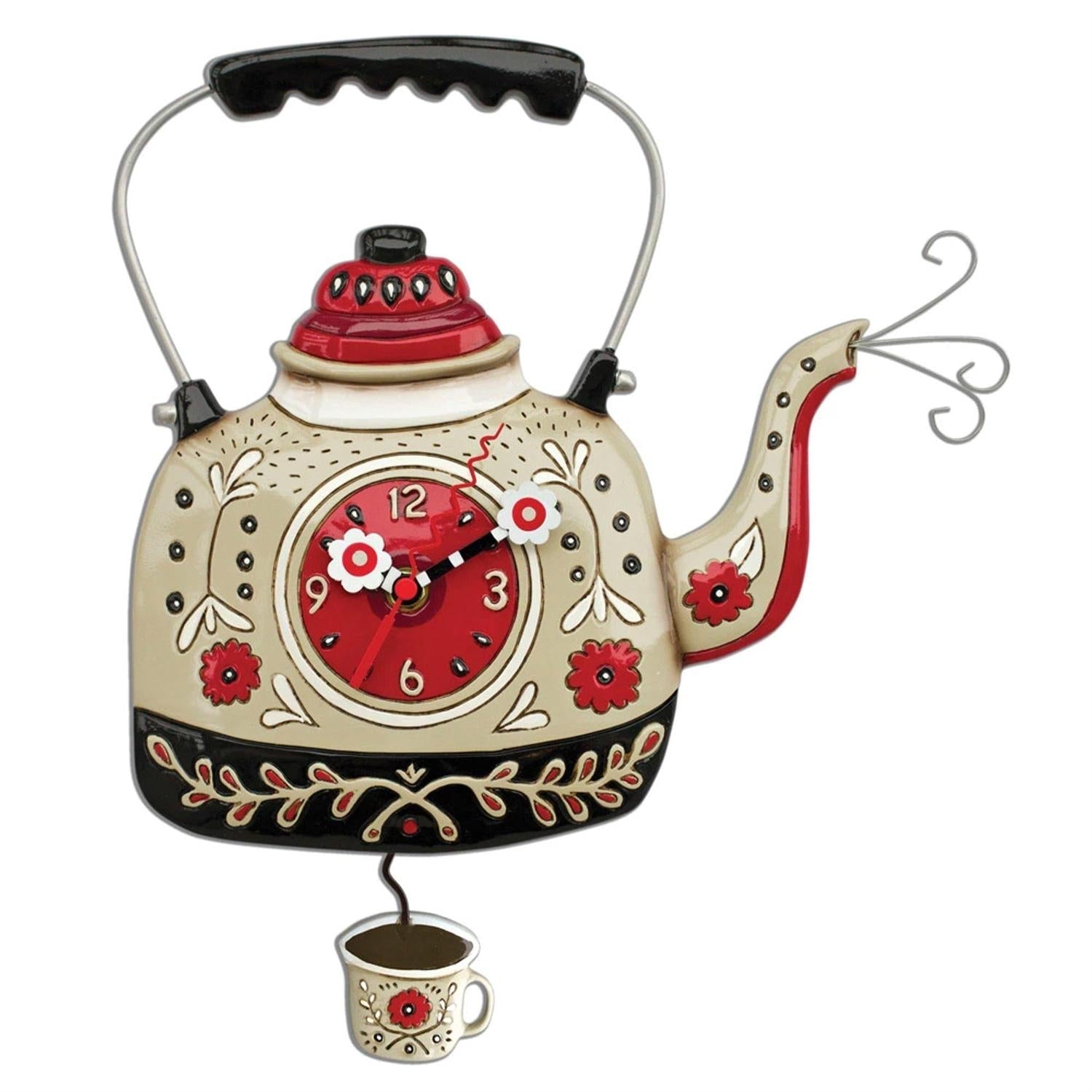 Allen Designs – Wall Clock - Kettle w/ Pendulum by Homeportonline