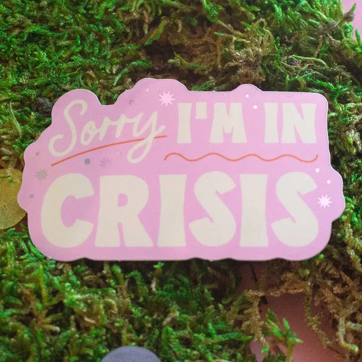 Sorry I Am in Crisis Sticker