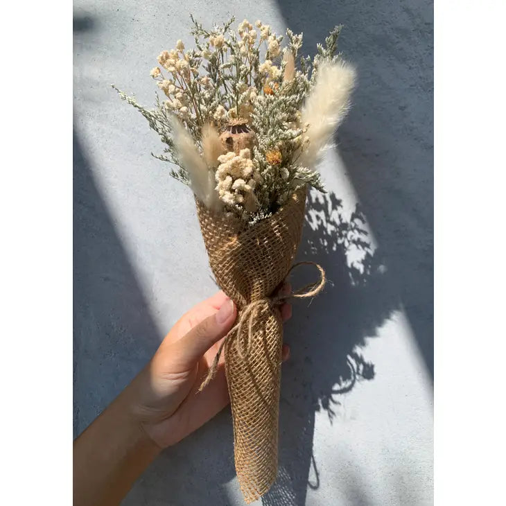 Dried Flowers Burlap Bouquet