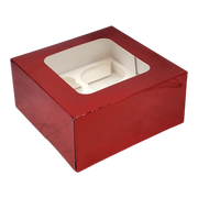 Bakery Box - 4 Cup Cakes or Cookies - Red Foil