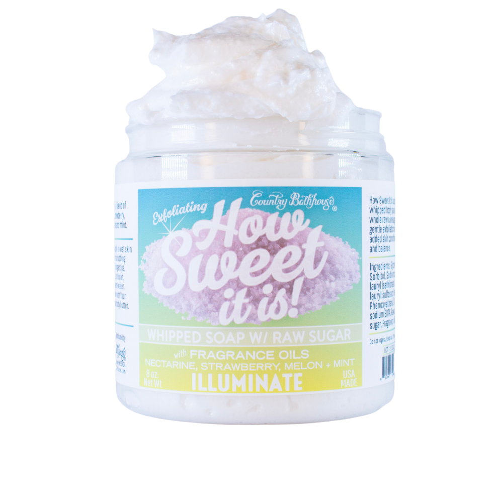 Country Bathhouse Wholesale - How Sweet It Is Whipped Soap with Raw Sugar - Illuminate by SidePony Boutique