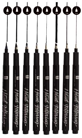 Art Center Pens Hand Lettering Set of 8 by Homeportonline