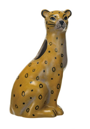 Vase Stoneware Leopard Yellow & Black 6.75"h by Homeportonline