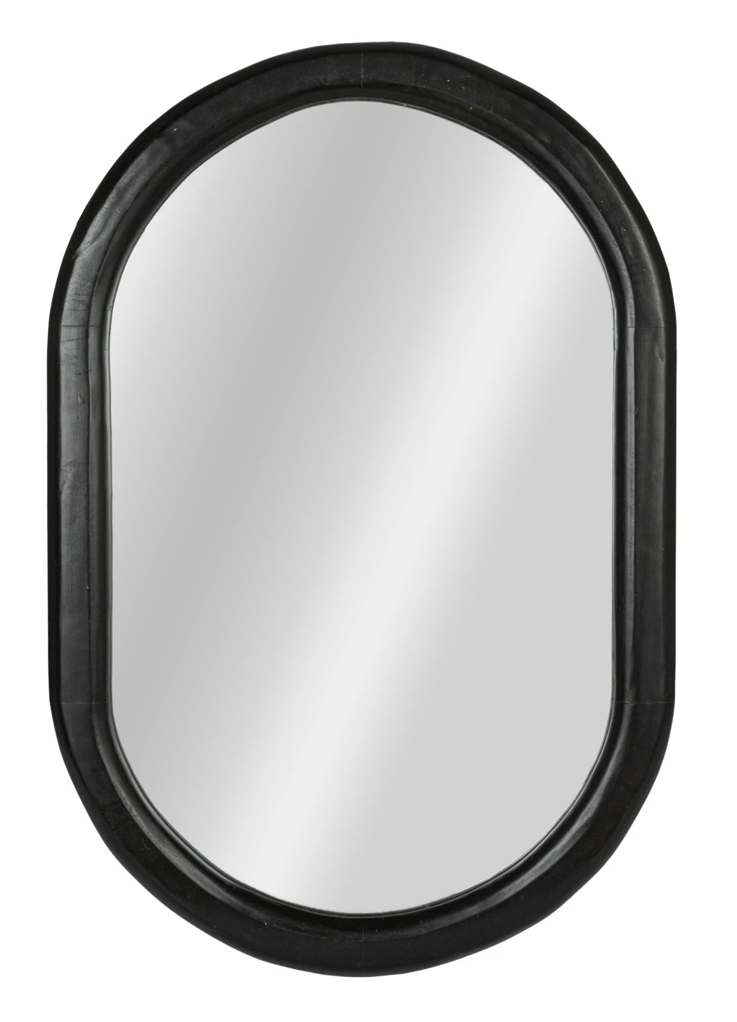 Mirror Mango Wood Oval Black 35.25"h by Homeportonline