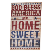 God Bless America Distressed Wooden Sign