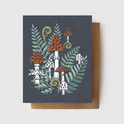 Mushrooms and Ferns Card