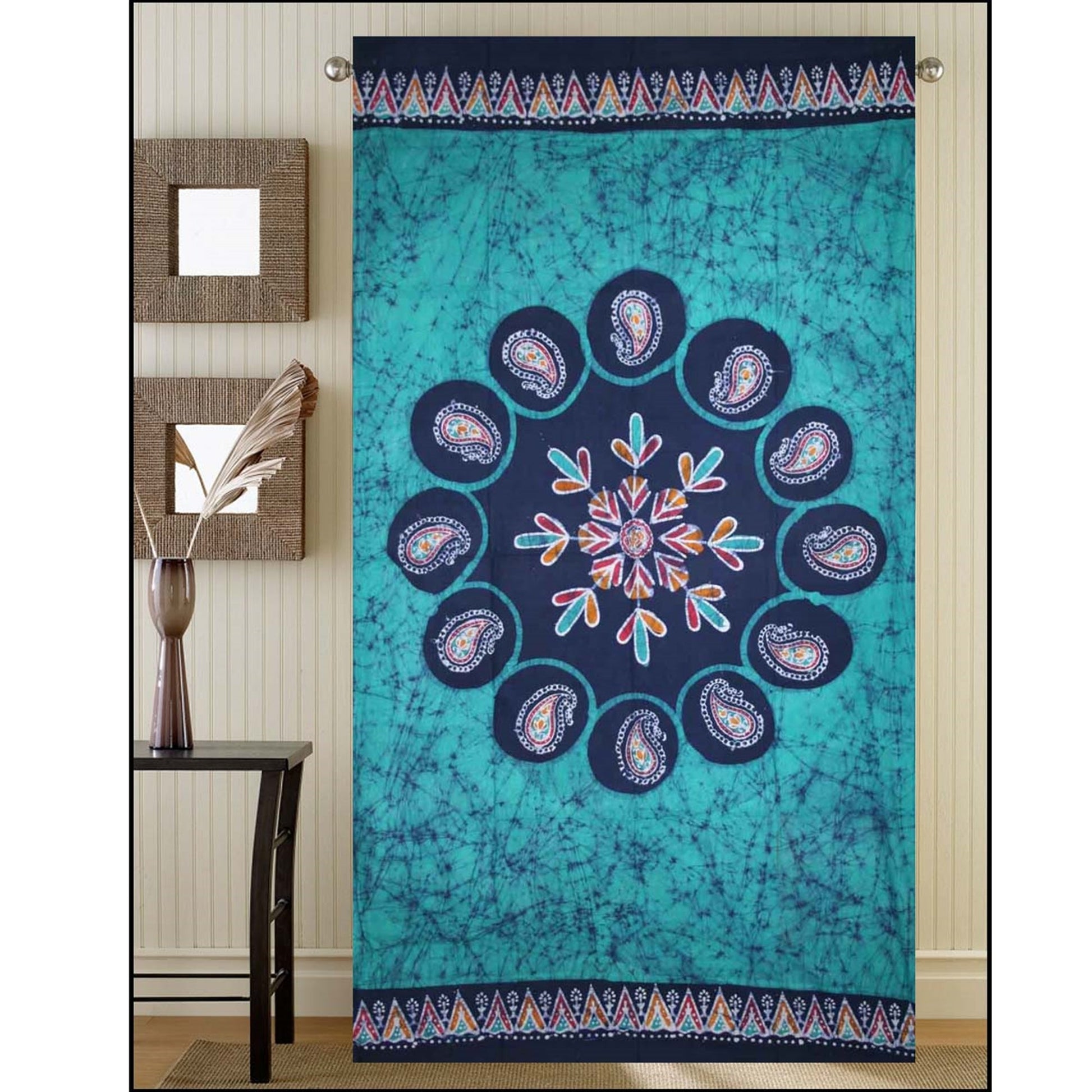 Window Panel Multi Batik Teal by Homeportonline