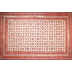 Tapestry Twin Size Tile Print White Background Pink by Homeportonline