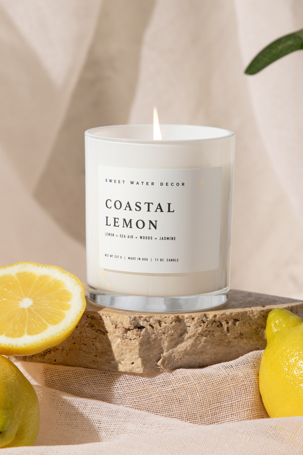 Coastal Lemon 11 oz Soy Candle - Home Decor & Gifts by Dear Lucy
