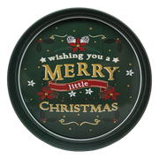 Huge Deep Round 13.5" Tray - Wishing you a Merry Little Christmas
