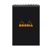 Rhodia Wire-Bound Sketchbook, 6" x 8.25", Graph, Black