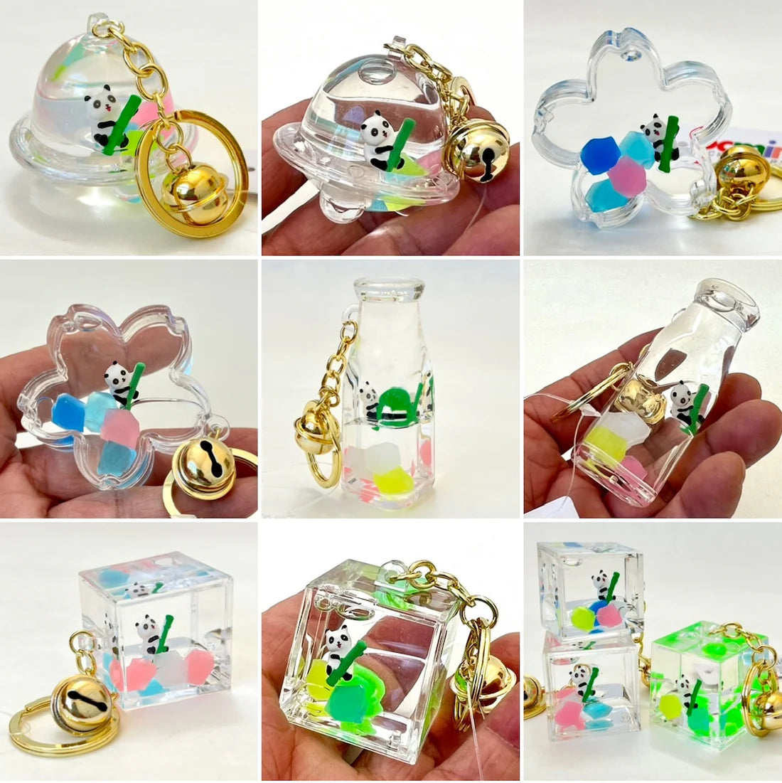 Keychain Charm Panda & Bamboo Floaty in Various Containers - Sold Individually by Homeportonline